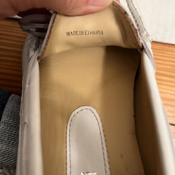 Van Eli Driving Loafers White Leather Moc Round Toe Slip On Flat Shoes Size 6.5M - Picture 10 of 12